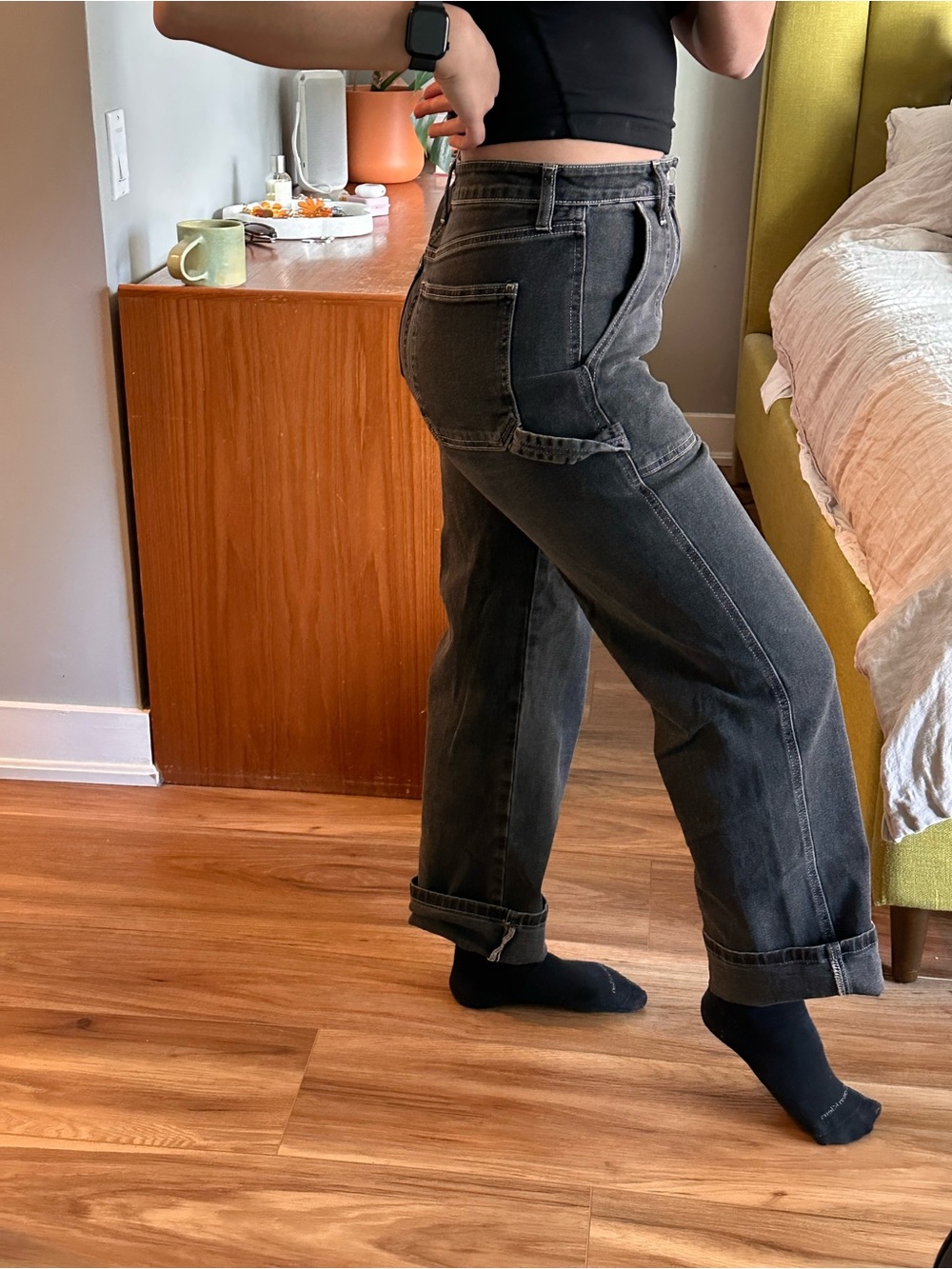 Just Black Faded Black Denim Jeans with Contrast Stitching